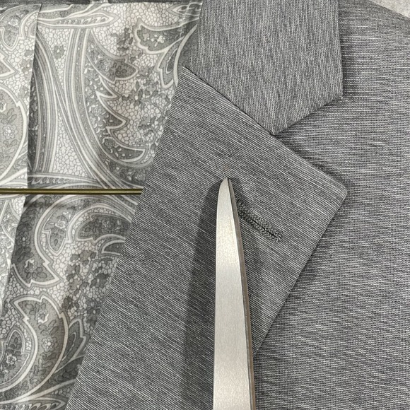 Lauren Ralph Lauren Blazer Men's 42S Gray Cotton Nylon Spandex 2 Button *Flaw‎ - Picture 12 of 13